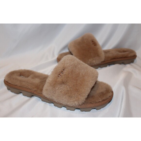 UGG WOMEN'S COZETTA SHEARLING SLIPPER SLIDES NIB CHESTNUT - Picture 2 of 5